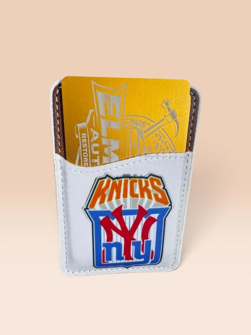 NY Knicks Phone Card Holder Wallet Stick-On Pocket
